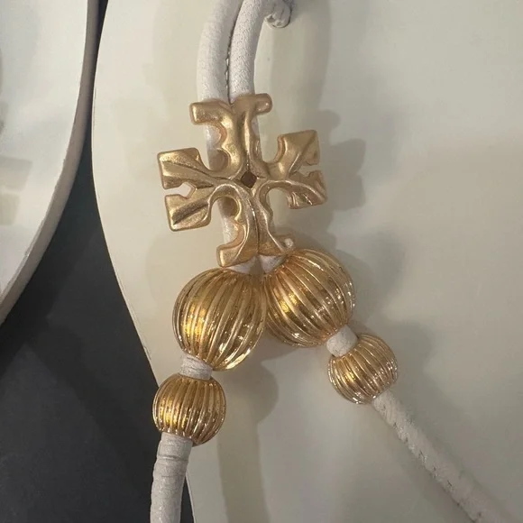 Tory Burch Gold and White Women's Sandals - Picture 3 of 6